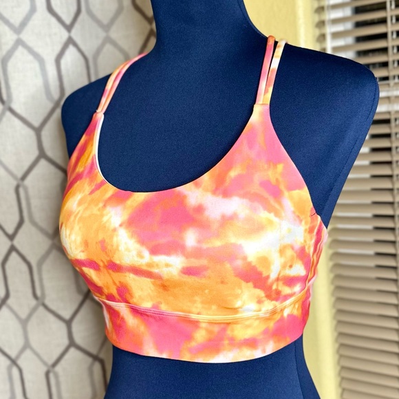 NEW! WILDFOX Fuchsia & Marigold Tie Dye Monica Sports Bra - Picture 1 of 11